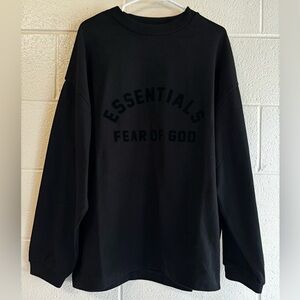 Brand New Unisex Essentials Black Heavy Long Sleeve Sweater